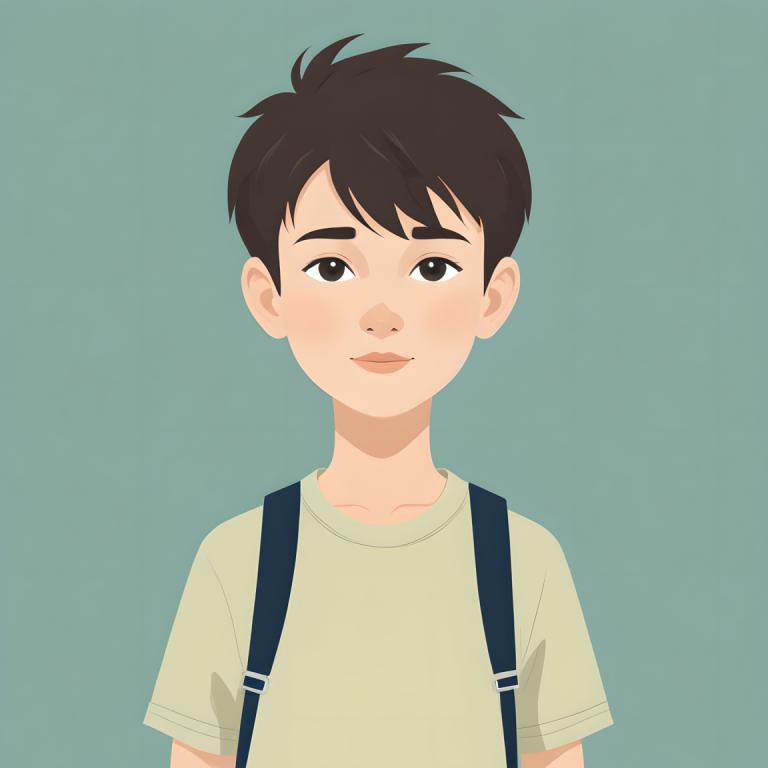 Illustration,Illustration, People, boy, solo, shirt, 1boy, simple background, looking at viewer, male focus