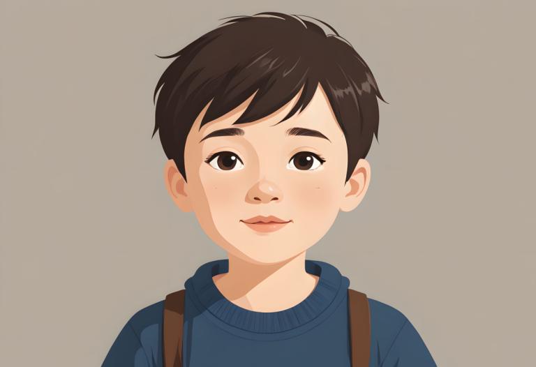 Illustration,Illustration, People, boy, solo, simple background, looking at viewer, male focus, brown hair