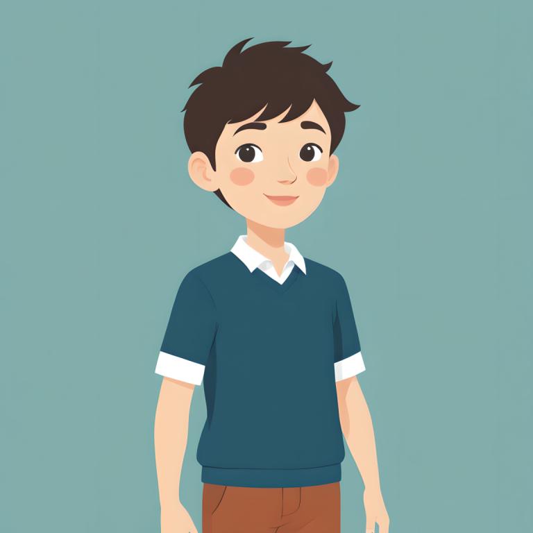 Illustration,Illustration, People, boy, 1boy, solo, male focus, shirt, simple background, smile