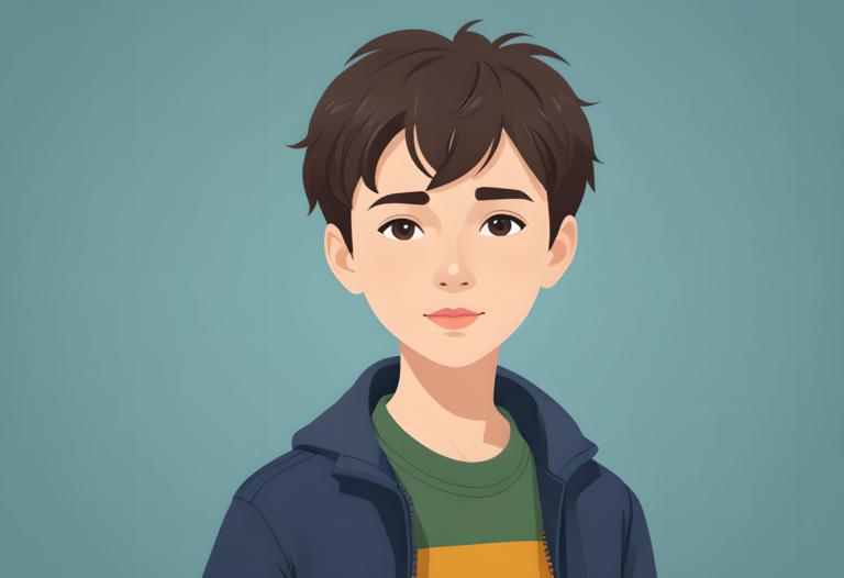 Illustration,Illustration, People, boy, solo, brown hair, 1boy, male focus, brown eyes, jacket, shirt