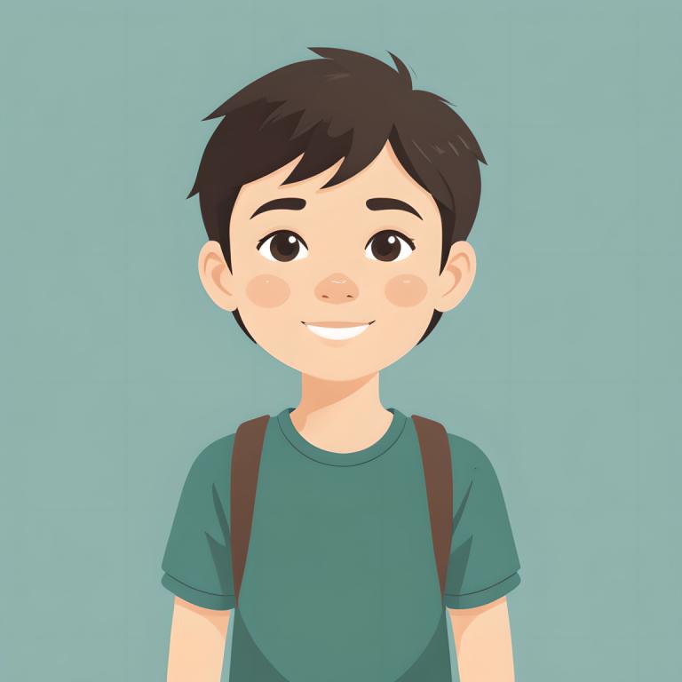 Illustration,Illustration, People, boy, 1boy, solo, male focus, shirt, smile, brown hair, brown eyes