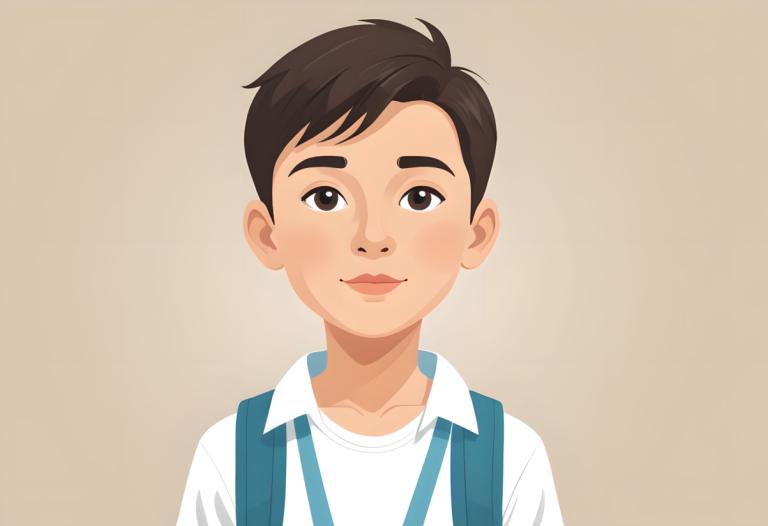 Illustration,Illustration, People, boy, 1boy, male focus, solo, shirt, brown hair, brown eyes