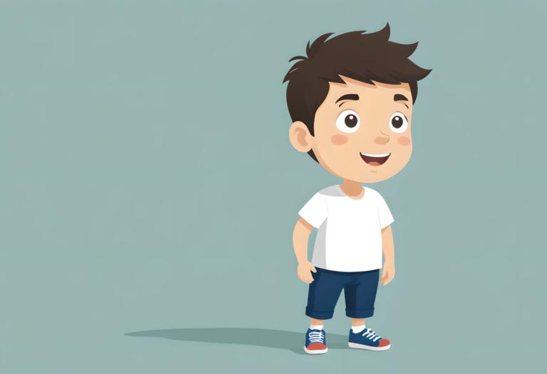 Illustration,Illustration, People, boy, 1boy, male focus, solo, shorts, smile, shirt, blush stickers