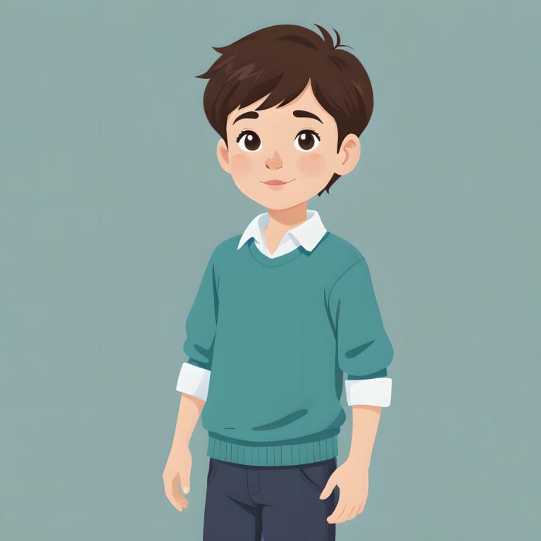 Illustration,Illustration, People, boy, solo, brown hair, 1boy, male focus, shirt, brown eyes, collared shirt