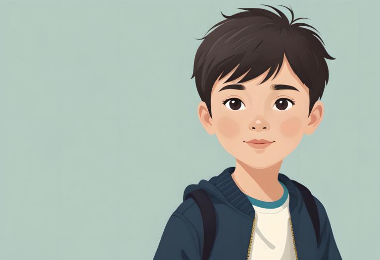 Illustration,Illustration, People, boy, 1boy, solo, male focus, simple background, brown eyes