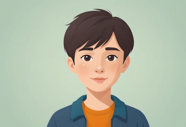 Illustration,Illustration, People, boy, solo, male focus, 1boy, brown hair, brown eyes, looking at viewer