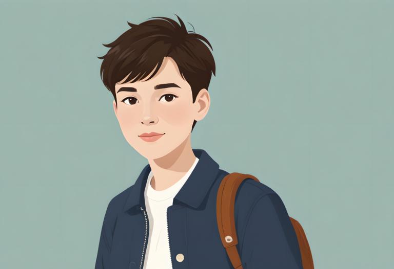 Ilustrasi,Ilustrasi, Rakyat, anak laki-laki, solo, rambut coklat, ransel, jaket, latar belakang sederhana