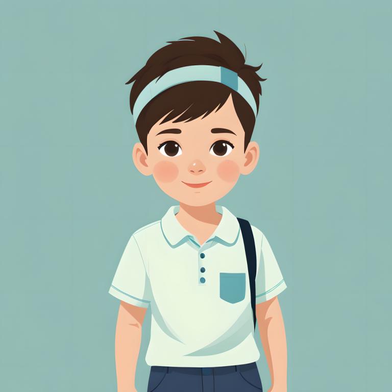 Illustration,Illustration, People, boy, solo, 1boy, shirt, brown hair, male focus, simple background