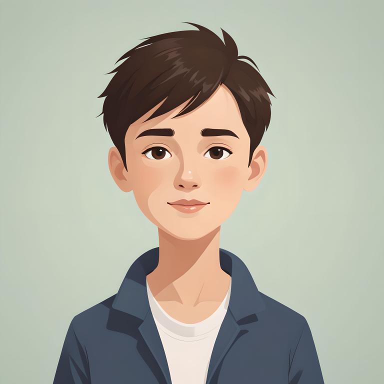 Illustration,Illustration, People, boy, solo, brown hair, brown eyes, 1boy, male focus, shirt