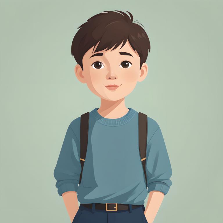 Illustration,Illustration, People, boy, solo, 1boy, male focus, brown hair, brown eyes, simple background