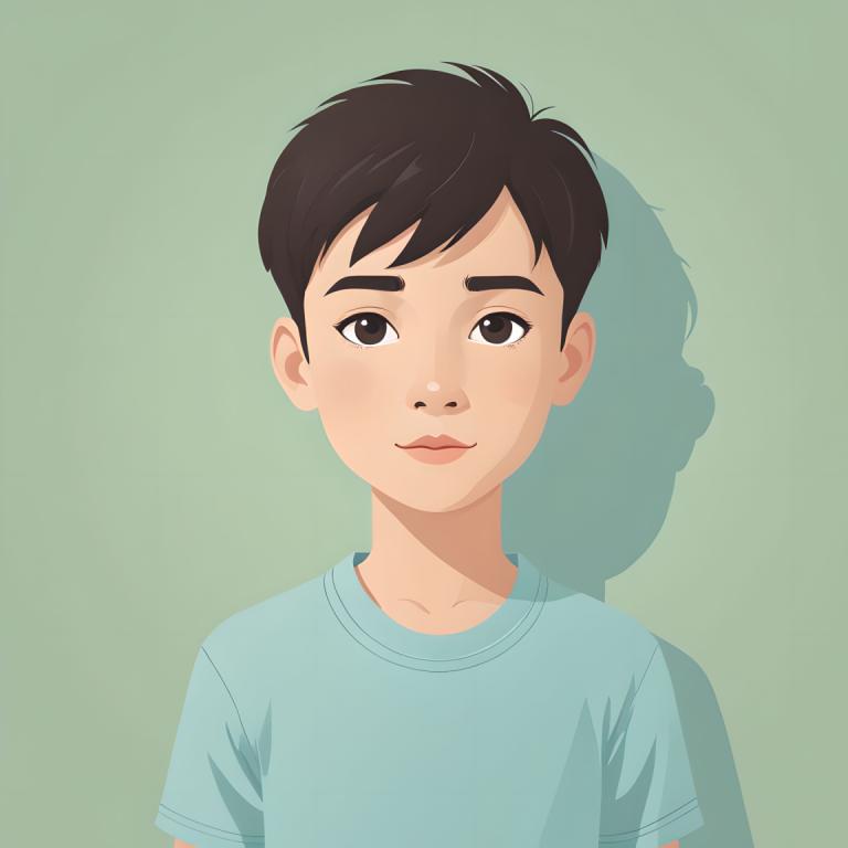 Illustration,Illustration, People, boy, solo, 1boy, male focus, shirt, shadow, green background