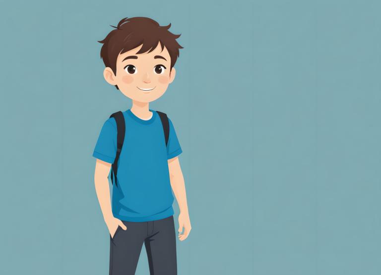 Illustration,Illustration, People, boy, 1boy, solo, male focus, brown hair, shirt, simple background