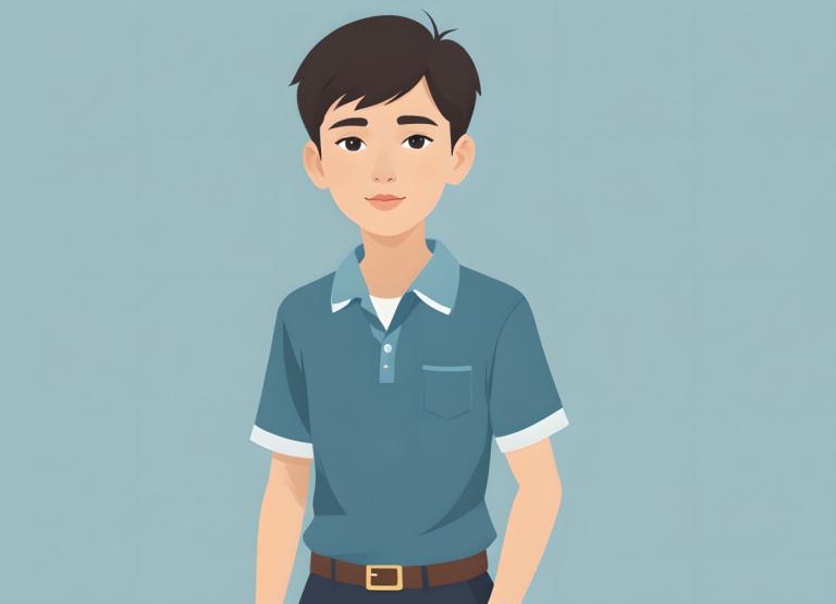 Illustration,Illustration, People, boy, solo, male focus, 1boy, belt, shirt, simple background