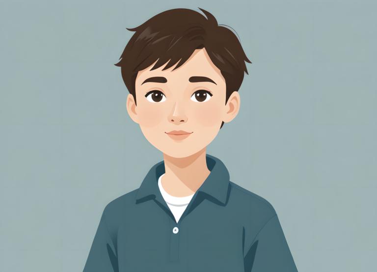 Illustration,Illustration, People, boy, solo, 1boy, male focus, brown hair, shirt, simple background