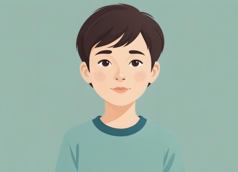 Remove Background, Illustration, People, boy, solo, brown hair, shirt, simple background, 1girl, short hair, blue shirt, looking at viewer, brown eyes, green background, upper body, aqua background, green shirt, smile, aqua shirt, black eyes