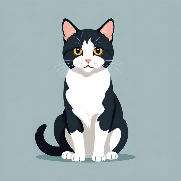 Illustration,Illustration, Animal, cat, no humans, animal focus, cat, simple background, sitting