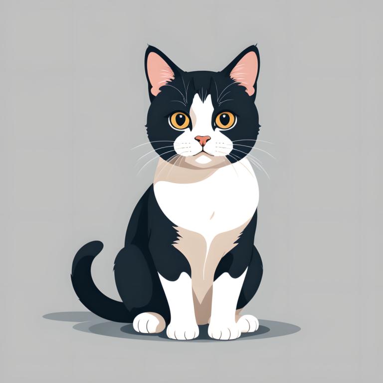 Illustration,Illustration, Animal, cat, no humans, animal focus, cat, grey background, simple background