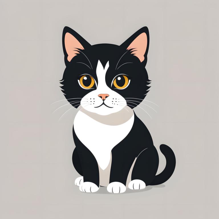 Illustration,Illustration, Animal, cat, no humans, animal focus, cat, simple background, grey background