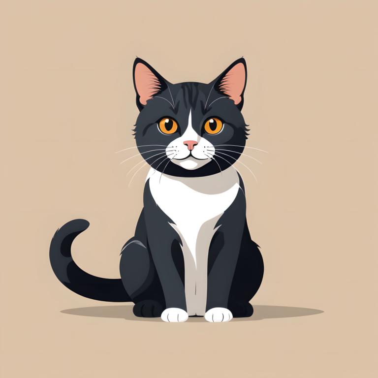 Illustration,Illustration, Animal, cat, no humans, animal focus, cat, simple background, looking at viewer