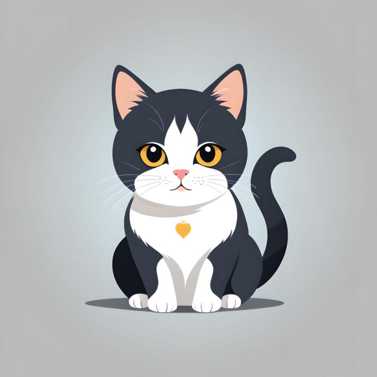 イラスト,イラスト, 動物, 猫, 人間がいない, 猫, 動物の焦点, 座っている, 視聴者を見ている, そばかす, シンプルな背景, 灰色の背景, 動物, 心臓, 全身, 黄色い目, ひげ