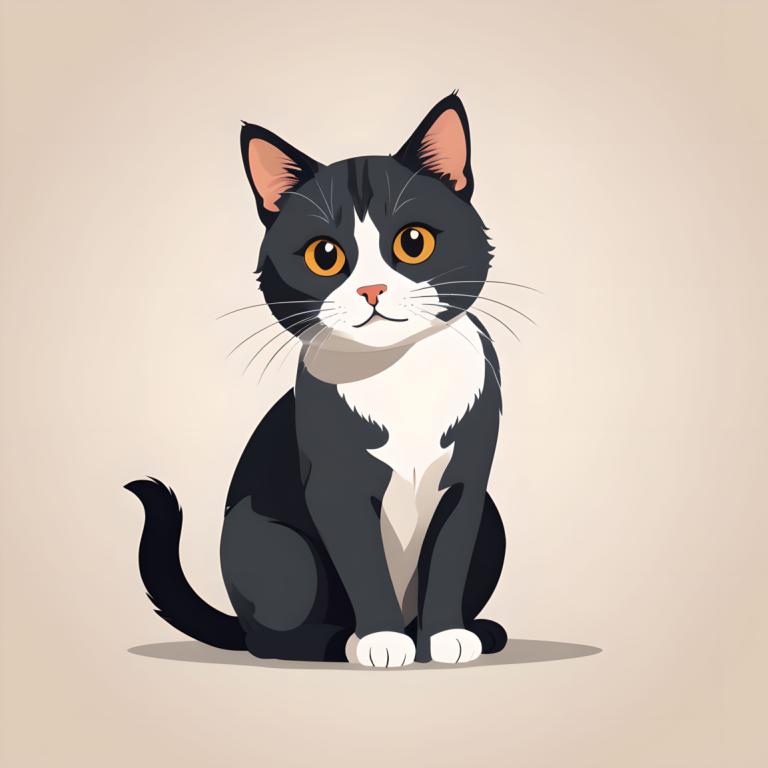 Illustration,Illustration, Animal, cat, no humans, animal focus, cat, sitting, simple background