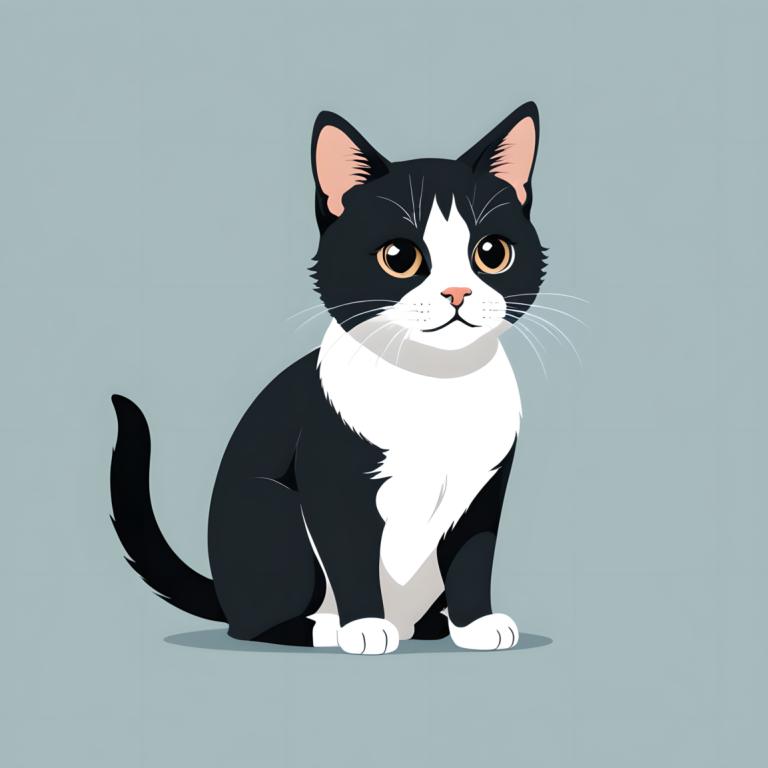 Illustration,Illustration, Animal, cat, no humans, animal focus, cat, simple background, sitting