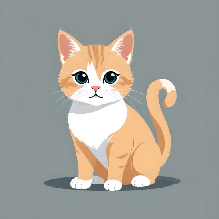 Illustration,Illustration, Animal, cat, no humans, cat, grey background, animal focus, simple background