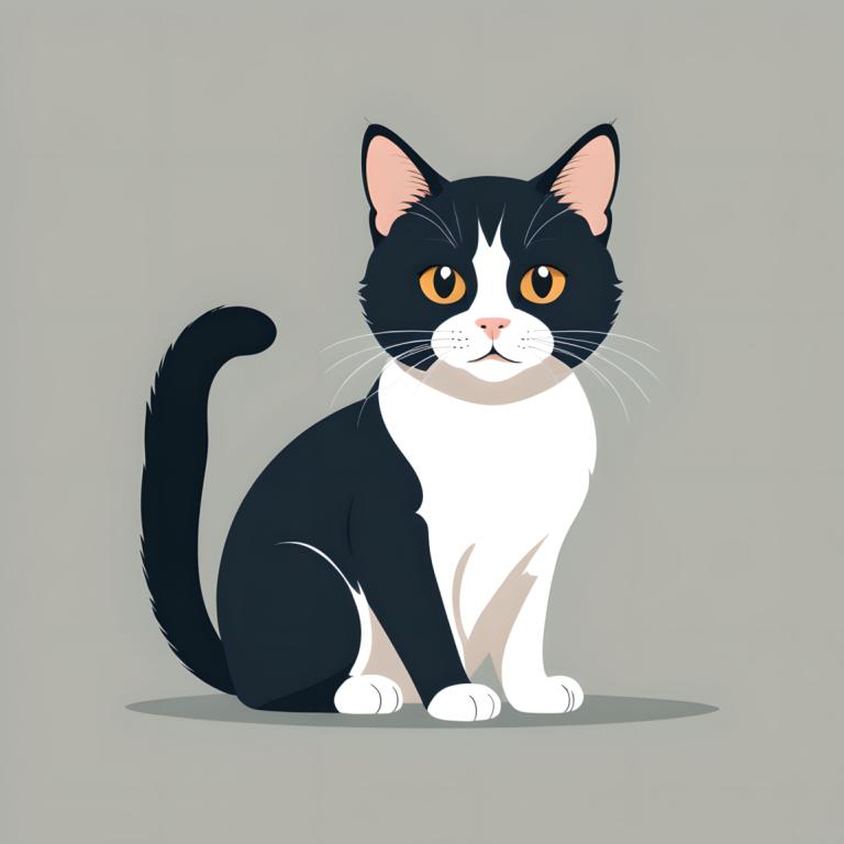 Illustration,Illustration, Animal, cat, no humans, animal focus, cat, simple background, grey background