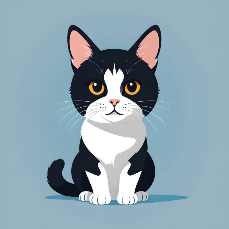 Illustration,Illustration, Animal, cat, no humans, animal focus, cat, simple background, looking at viewer