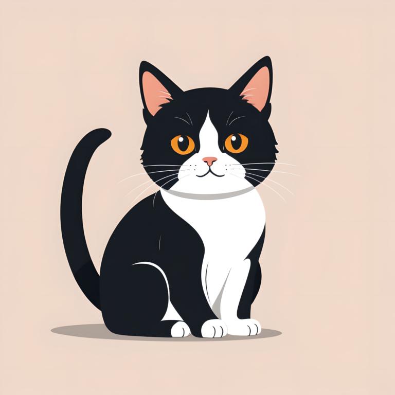 Illustration,Illustration, Animal, cat, no humans, animal focus, cat, simple background, sitting