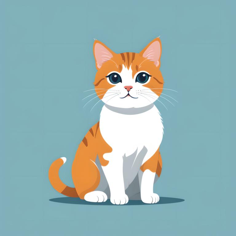 Illustration,Illustration, Animal, cat, no humans, animal focus, cat, simple background, looking at viewer