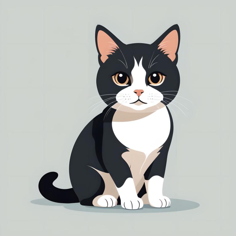 Illustration,Illustration, Animal, cat, no humans, animal focus, cat, simple background, looking at viewer