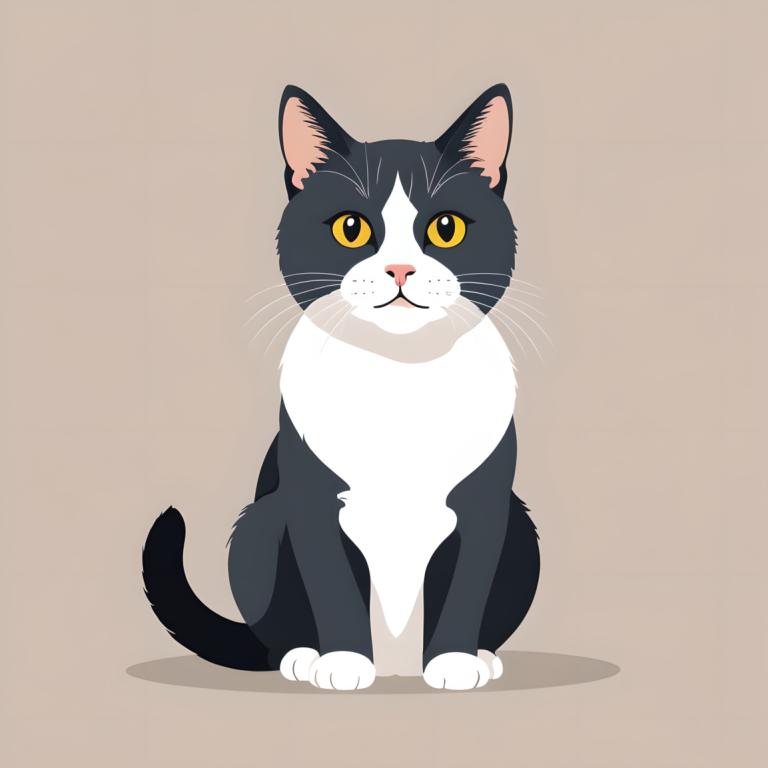 Illustration,Illustration, Animal, cat, no humans, animal focus, cat, simple background, looking at viewer