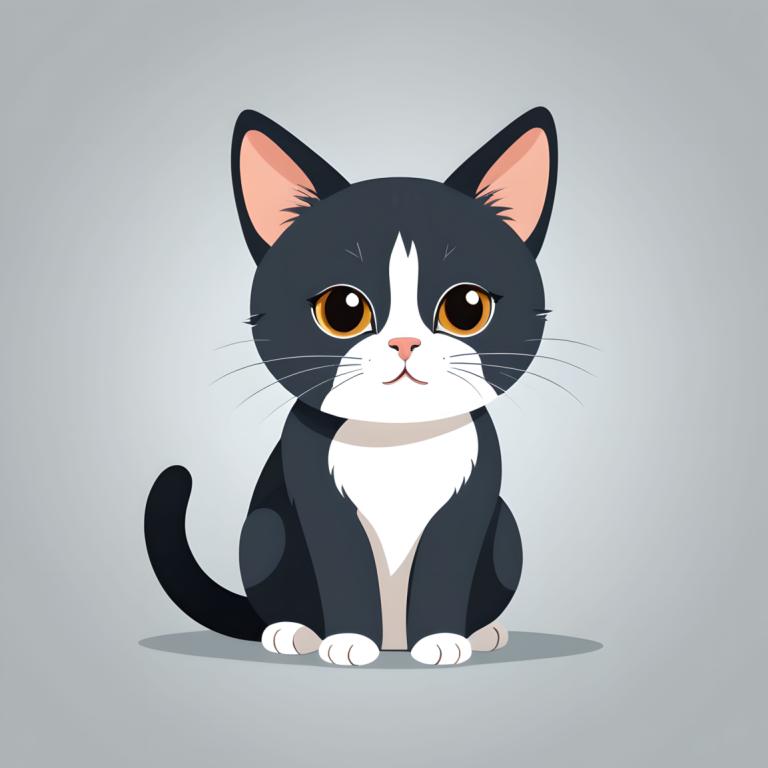 イラスト,イラスト, 動物, 猫, 人間がいない, 猫, 動物の焦点, 座っている, 視聴者を見ている, 灰色の背景, シンプルな背景, 動物, 全身, ひげ