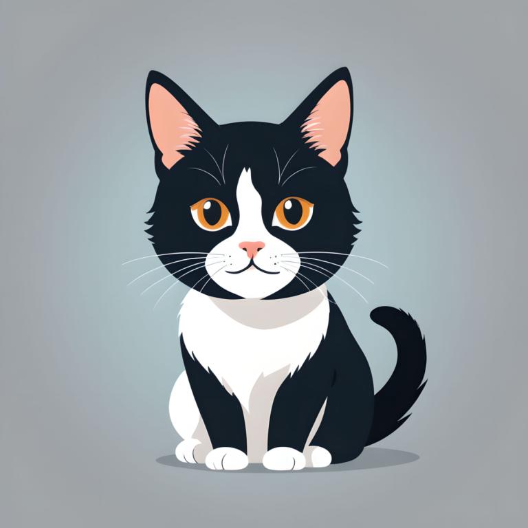 Illustration,Illustration, Animal, cat, no humans, animal focus, cat, sitting, simple background