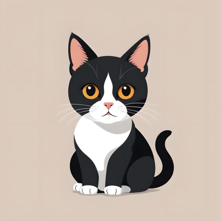 Illustration,Illustration, Animal, cat, no humans, animal focus, cat, simple background, looking at viewer