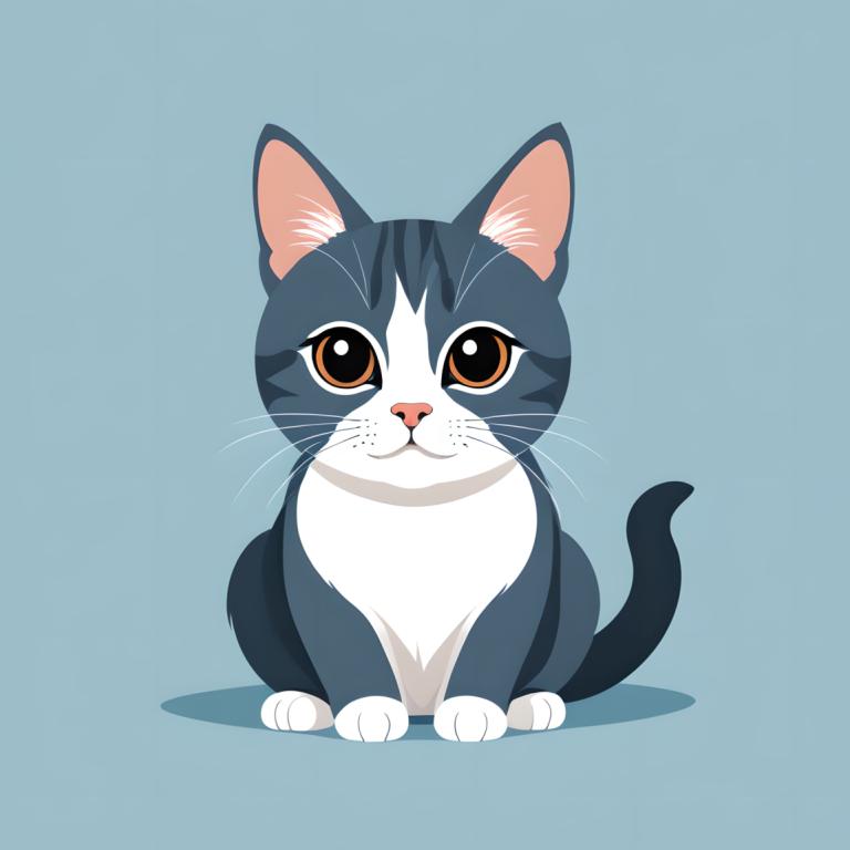 Illustration,Illustration, Animal, cat, no humans, animal focus, cat, simple background, looking at viewer