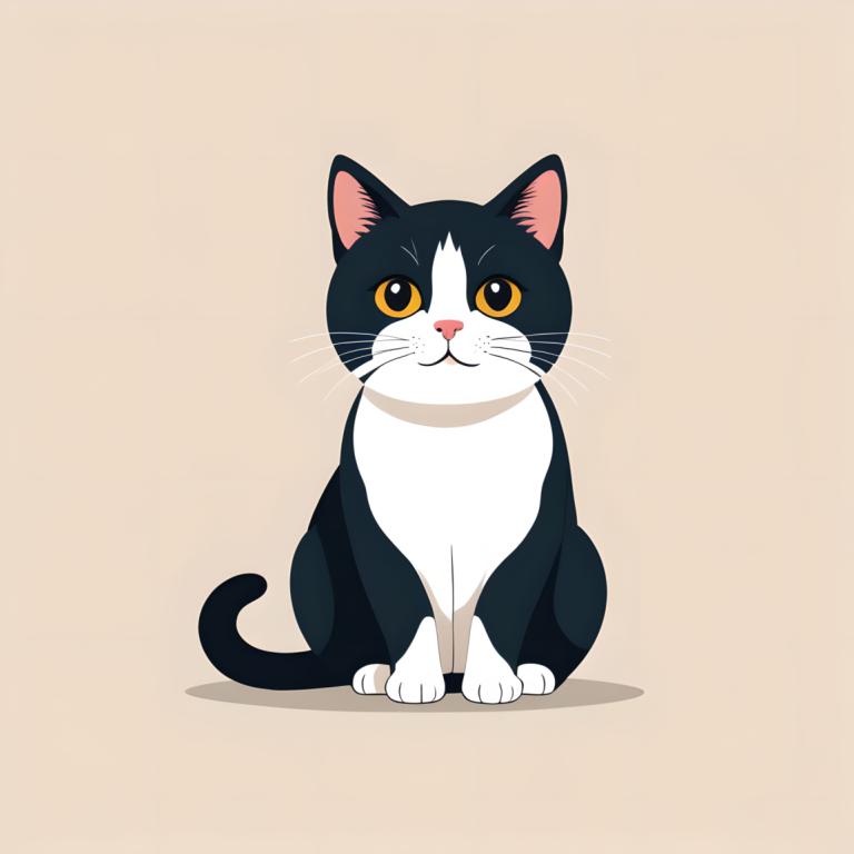 Illustration,Illustration, Animal, cat, no humans, animal focus, cat, simple background, sitting