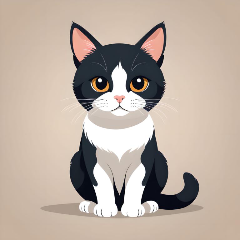 Illustration,Illustration, Animal, cat, no humans, animal focus, cat, looking at viewer, simple background