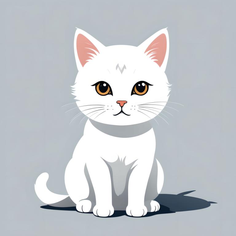 Illustration,Illustration, Animal, cat, no humans, cat, grey background, animal focus, simple background