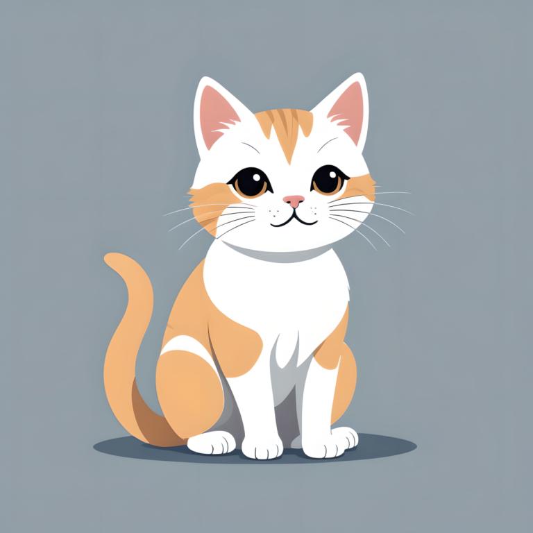 Illustration,Illustration, Animal, cat, no humans, animal focus, cat, grey background, simple background