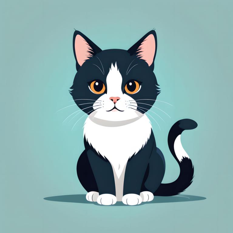 Illustration,Illustration, Animal, cat, no humans, cat, animal focus, sitting, simple background