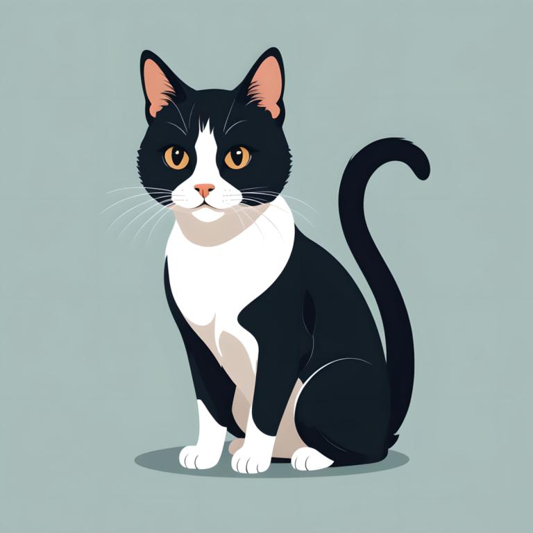 Illustration,Illustration, Animal, cat, no humans, animal focus, cat, simple background, full body, animal