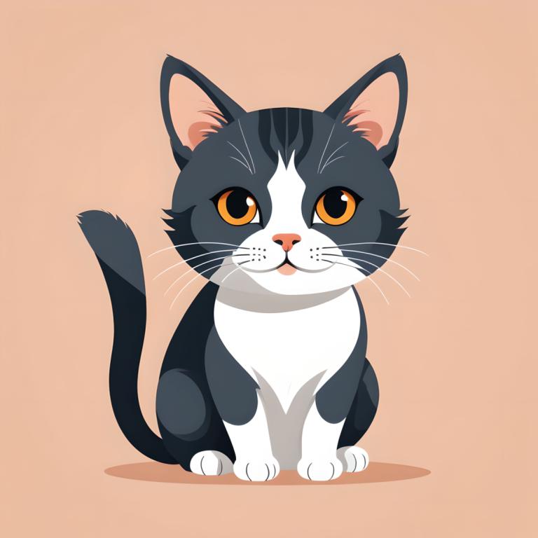 Illustration,Illustration, Animal, cat, no humans, animal focus, cat, simple background, looking at viewer