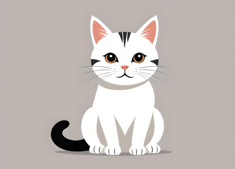 Illustration,Illustration, Animal, cat, no humans, animal focus, cat, simple background, looking at viewer