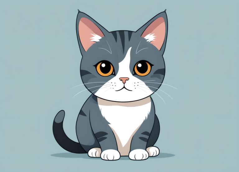 Illustration,Illustration, Animal, cat, no humans, animal focus, cat, simple background, looking at viewer