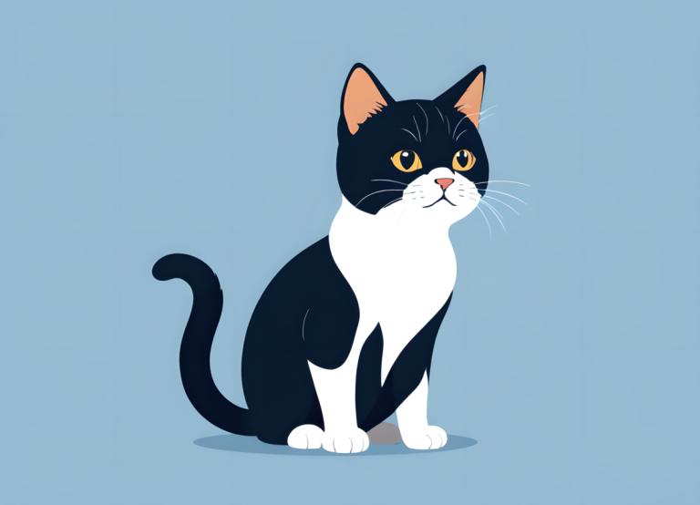 Illustration,Illustration, Animal, cat, no humans, animal focus, cat, simple background, blue background