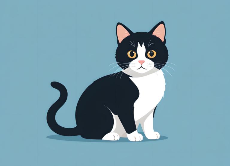 Illustration,Illustration, Animal, cat, no humans, animal focus, cat, simple background, blue background