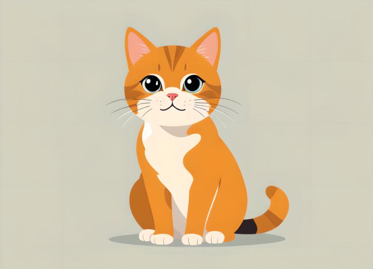 Illustration,Illustration, Animal, cat, no humans, animal focus, cat, simple background, looking at viewer