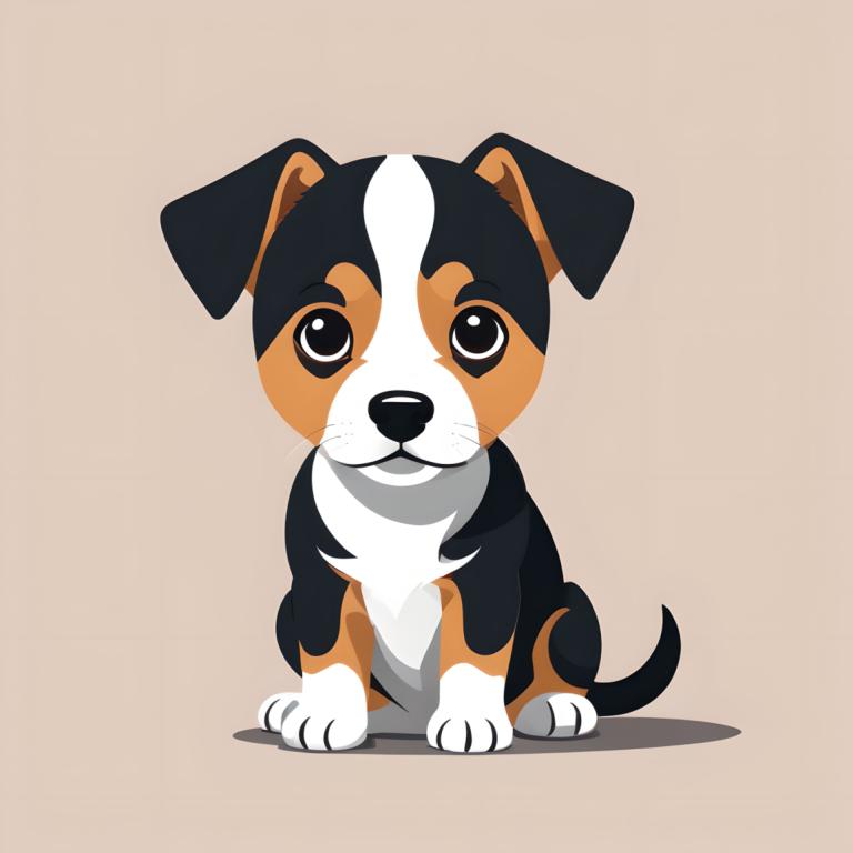 Illustration,Illustration, Animal, dog, dog, no humans, animal focus, simple background, looking at viewer